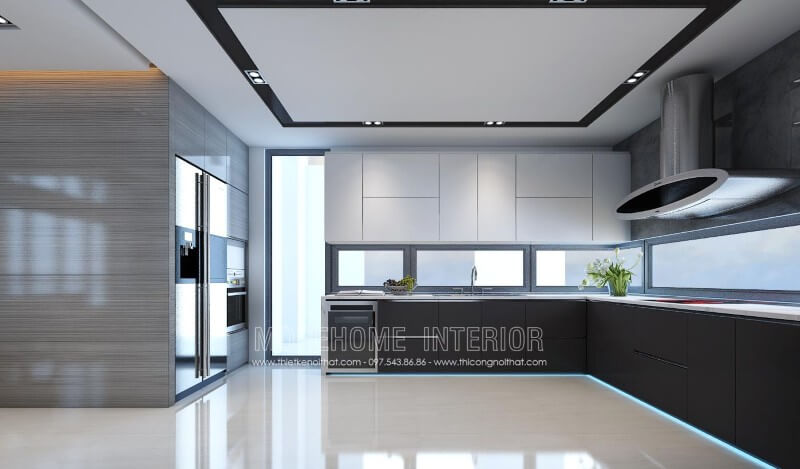 Thiết kế tủ bếp gỗ công nghiệp phong cách đơn giản, nhẹ nhàng nhưng vẫn đảm bảo công năng sử dụng cho người nội trợ trong quá trình nấu nướng Thiết kế tủ bếp đẹp